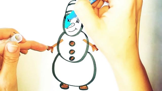 HOW TO DRAW A SNOWMAN ☆ COMO DIBUJAR UN MUÑECO DE NIEVE ☆ КАК НАРИСОВАТЬ СНЕГОВИКА ☆ СНІГОВИК смотреть онлайн