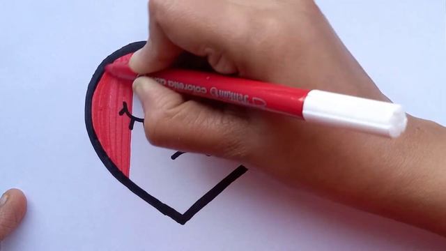 Bolalar uchun kamalak ranglari bilan yuraklarni chizish .Draw hearts with rainbow colors for kids смотреть онлайн