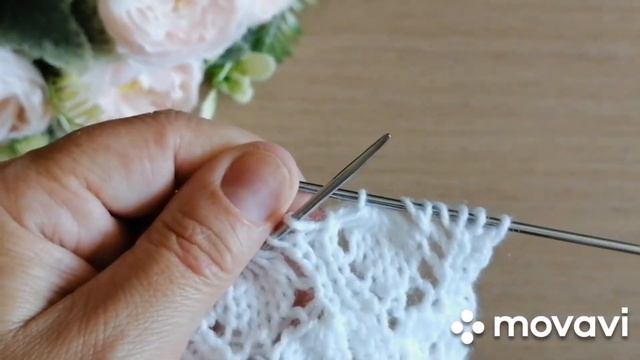 Ажурный узор спицами. смотреть онлайн