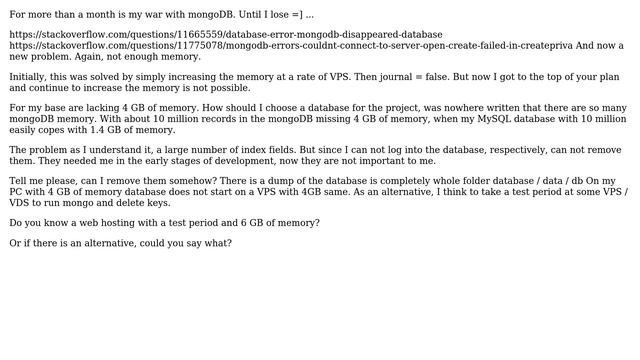MongoDB consumes a lot of memory смотреть онлайн