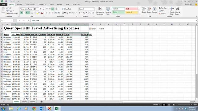 Excel 2013 Unit C - Video 3 Change Font Styles and Alignment смотреть онлайн