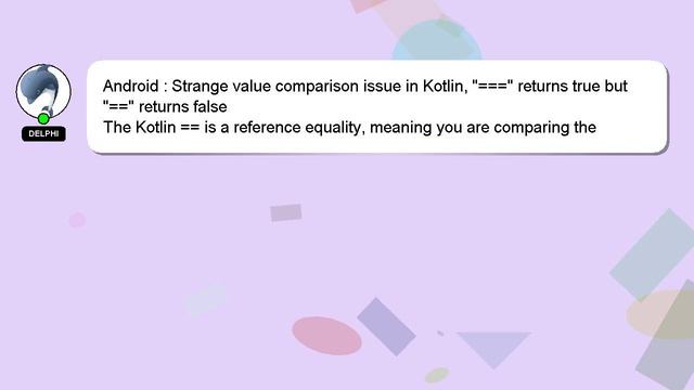 Android : Strange value comparison issue in Kotlin, "===" returns true but "==" returns false смотреть онлайн