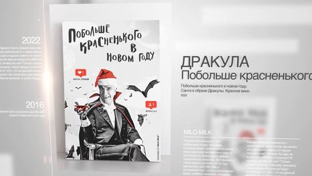 Литературный Санта - новогодние открытки от Milo Milk смотреть онлайн