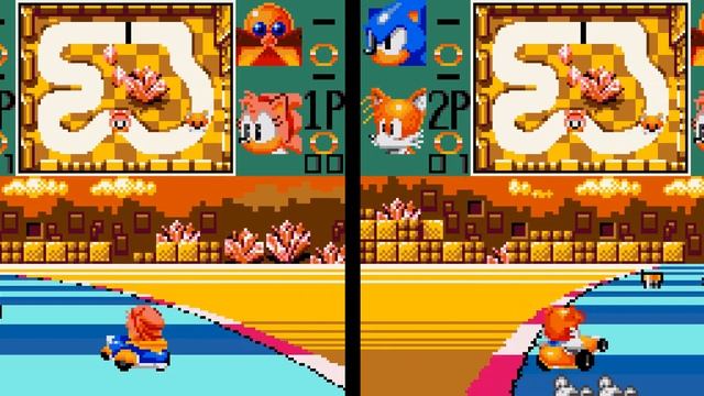 Sonic Drift Game Gear All Stages 2 player Versus races Netplay 60fps смотреть онлайн
