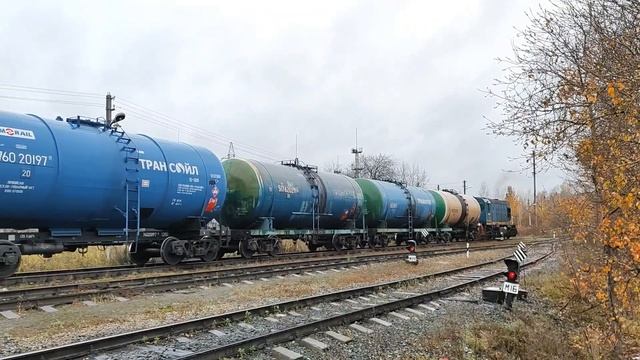 ТГМ6А-1344 выполняет маневровые работы, Разъезд №1, посёлок Сысерть смотреть онлайн