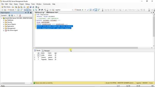 how can use logical operators and wildcards in mssql server 2008 смотреть онлайн