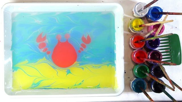Ebru-krab рисуем на воде эбру краба смотреть онлайн