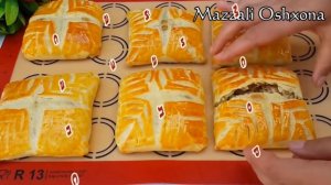 Топ 4 Красивые Лепки Самсы! Самса С Начинкой! Самса С Мясом! Готовим с Mazzali Oshxona!