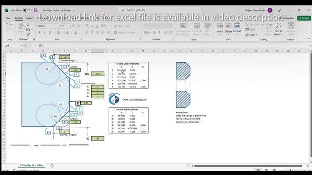 Calculating coordinates for CNC without CAD | Excel application | CNC-Learning | Rajeev Sreedharan смотреть онлайн