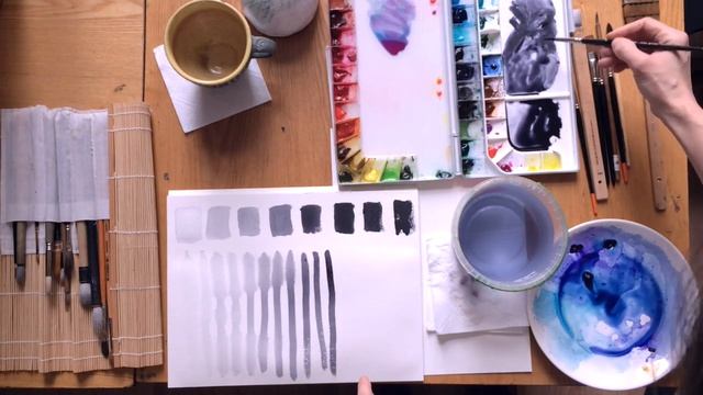 Замешивание акварели разной концентрации смотреть онлайн