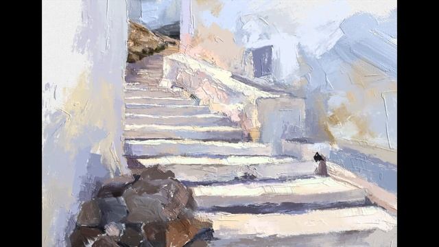Digital Oil Painting on iPad Pro | white stairs | Art Set4 App смотреть онлайн