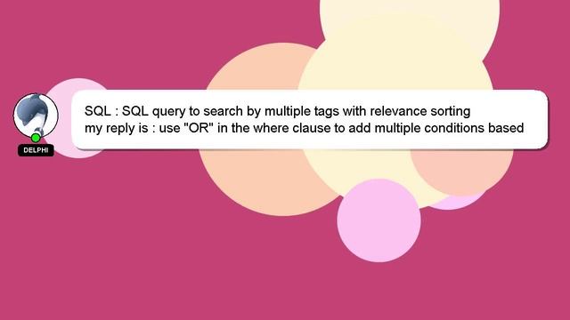 SQL : SQL query to search by multiple tags with relevance sorting смотреть онлайн