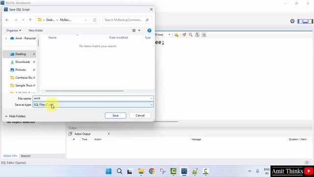How to Save the script to an SQL file in MySQL Workbench | AmitThinks смотреть онлайн