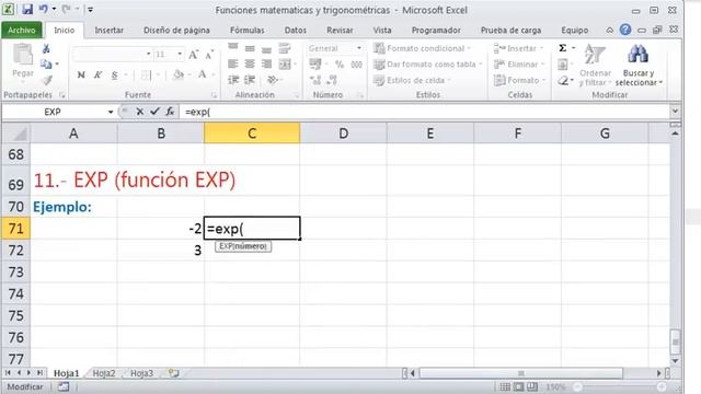 Excel funcion exp (exponencial con excel) смотреть онлайн