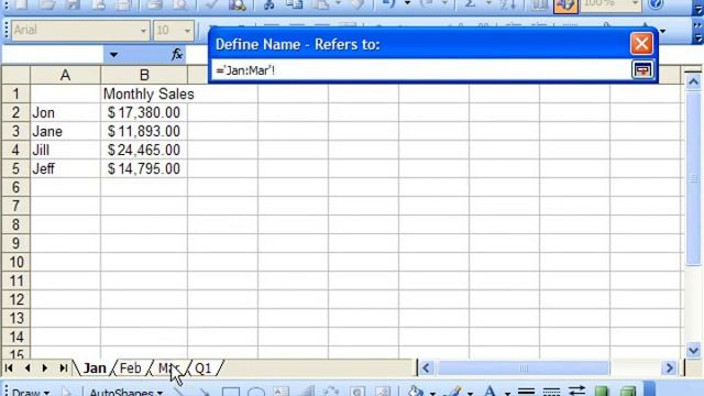 Excel 2003 Tutorial Naming 3D Ranges Microsoft Training Lesson 13.6 смотреть онлайн