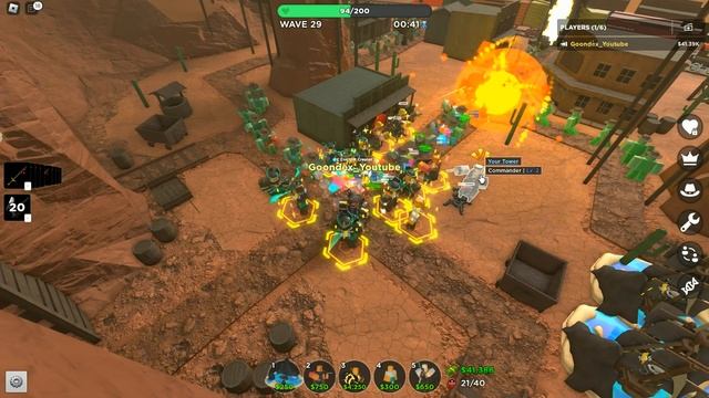 Solo wave 40 Badlands II with Hardcore and Exclusive Towers Roblox Tower Defense Simulator смотреть онлайн