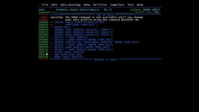 DB2 - Table Operations смотреть онлайн