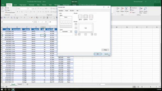 Use Conditional Formatting To Insert A Line At Each Column Change In A Table In Excel смотреть онлайн