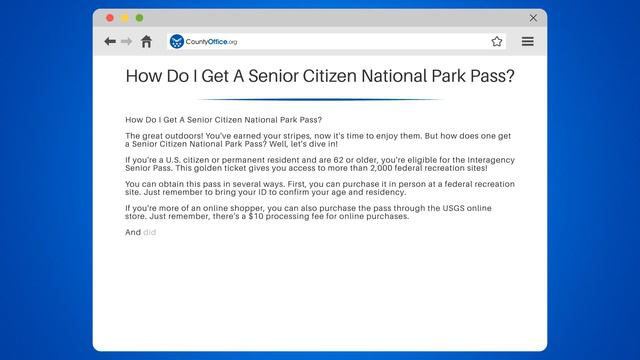 How Do I Get A Senior Citizen National Park Pass? - CountyOffice.org смотреть онлайн