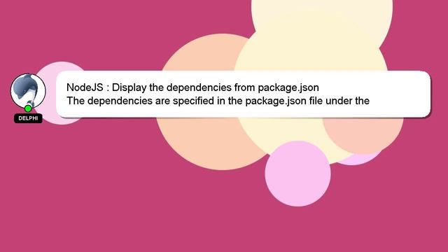 NodeJS : Display the dependencies from package.json смотреть онлайн