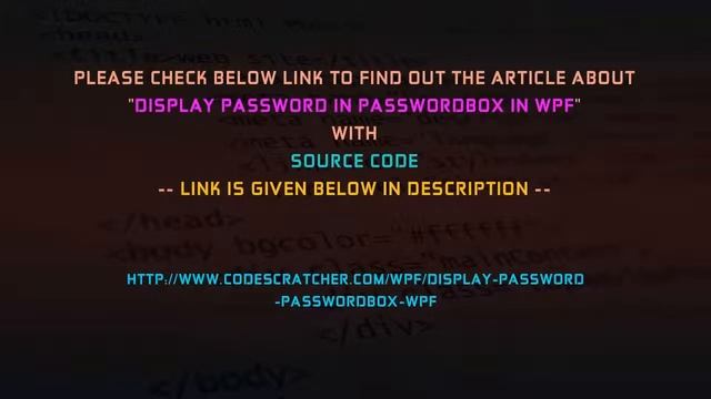Display Password in PasswordBox in WPF смотреть онлайн