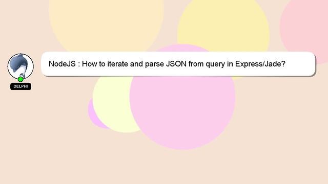 NodeJS : How to iterate and parse JSON from query in Express/Jade? смотреть онлайн