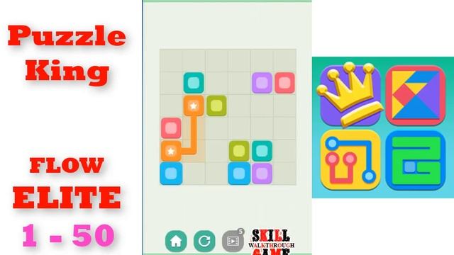 Puzzle King | FLOW | ELITE | Level 1-1 to 1-50 | Walkthrough смотреть онлайн