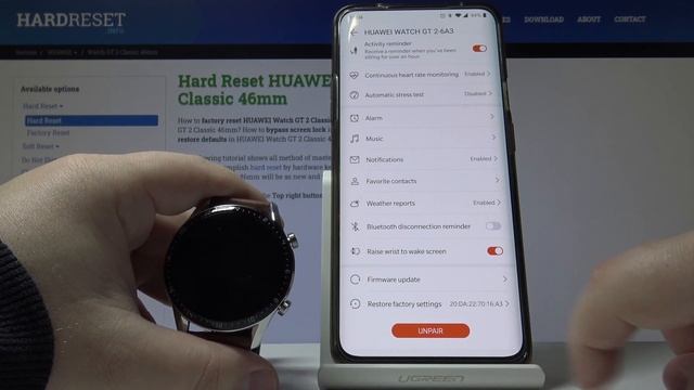 Restore Defaults in HUAWEI Watch GT 2 Classic - Hard Reset via Application смотреть онлайн