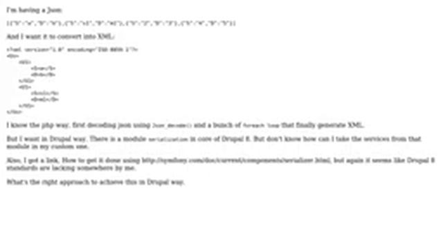 Drupal: How to convert Json data directly into xml - standardized way? смотреть онлайн
