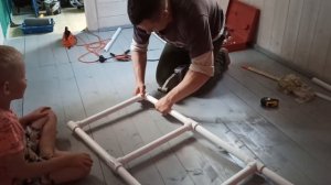 Лестница из полипропиленовых труб.