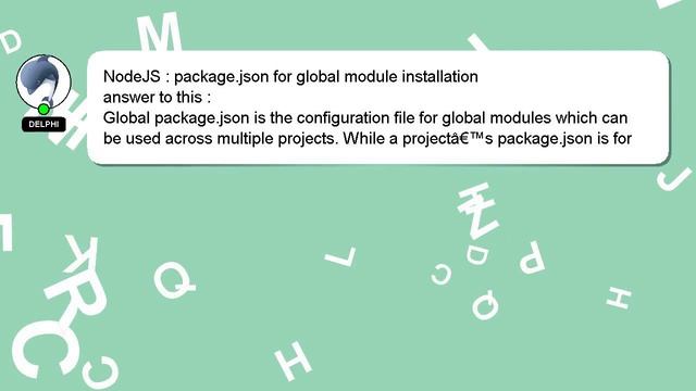 NodeJS : package.json for global module installation смотреть онлайн