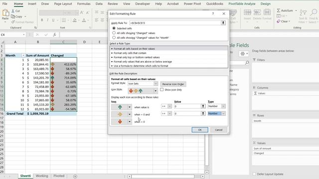 Pivoted Table Compare Percent Change and Filter Side Excel with Example смотреть онлайн