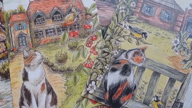 Уютные лесные домики и котики в открытках Людмилы Знаменевой смотреть онлайн