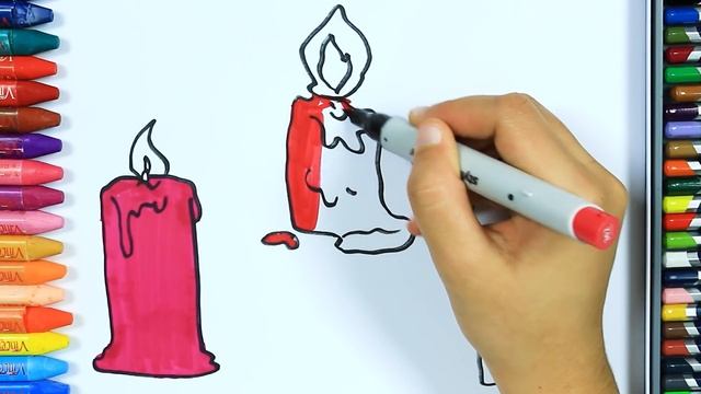 Как нарисовать свеча ?️ | Раскраски детей HD | Рисование и окраска | Рисование для детей смотреть онлайн