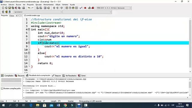Estructura condicional del if -else -elif (lenguaje c++ y python) смотреть онлайн