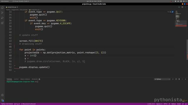 How to make a 3D projection in Python | Rendering a cube in 2D! (No OpenGL) смотреть онлайн