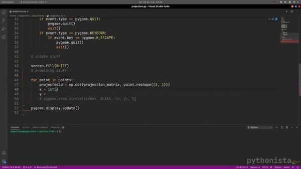 How to make a 3D projection in Python | Rendering a cube in 2D! (No OpenGL)