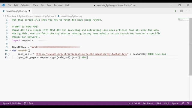 Fetch Top News using NewsAPI with Python | Python Project смотреть онлайн