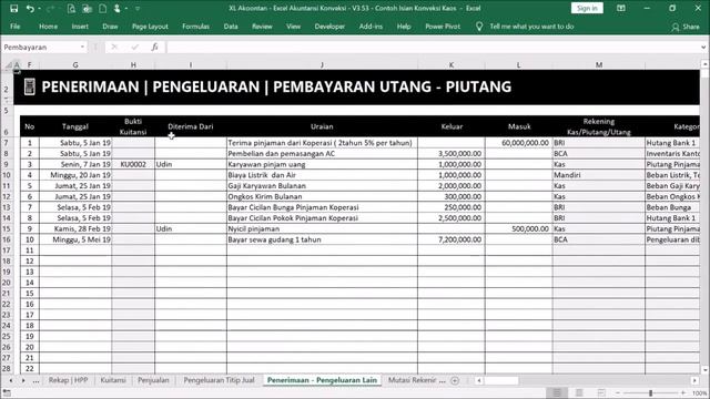 Menu dan Modul Excel Akuntansi Konveksi смотреть онлайн
