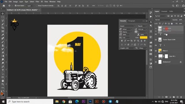 Worker's Day Flyer Design in | Photoshop 2021 Tutorial | смотреть онлайн