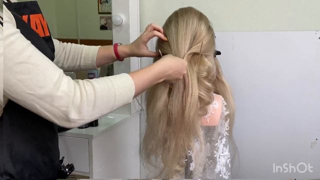 Греческая коса простая и быстрая схема свадебной или вечерней прически смотреть онлайн