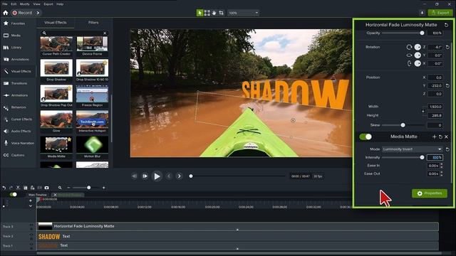 Camtasia 2023 Tutorial | How to Create a Shadow Effect (Corner Pin Mode and Special Effects) смотреть онлайн