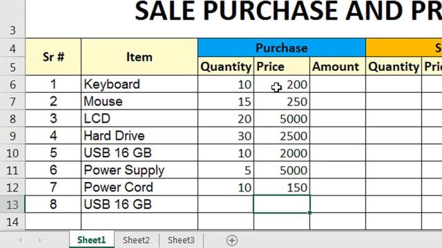 sale purchase stock manage in excel sheet смотреть онлайн