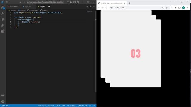 Overlapping Cards Animation With GSAP ScrollTrigger смотреть онлайн