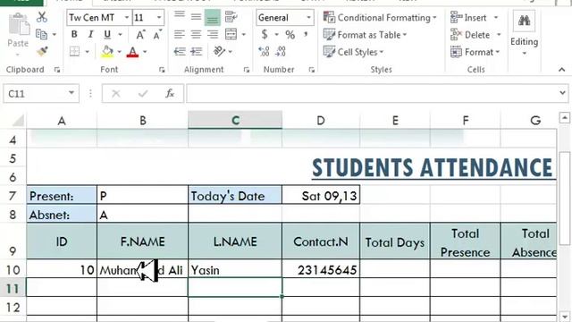 Excel VBA project : Project on Daily Attendance Sheet Using Macro Tutorial # 1 смотреть онлайн