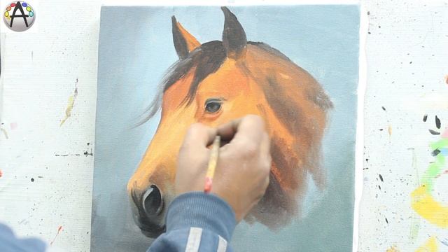 Easy Horse Acrylic Painting || Step By Step Tutorial || ARTOHOLIC