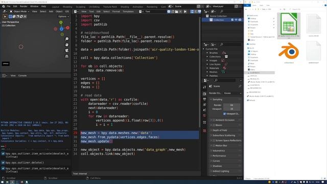 Import CSV data into Blender смотреть онлайн