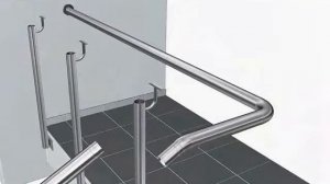 Монтаж. Ограждение площадки. Хромированные стойки, консольное крепление