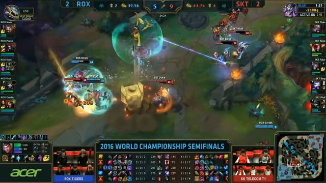 ROX (Peanut Elise) VS SKT (Bengi Lee Sin) Game 5 Highlights - S6 World Championship Semifinals смотреть онлайн