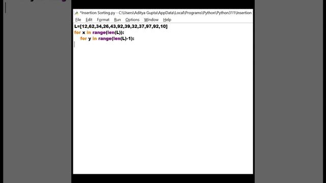 Insertion Sorting | A-man's Virtual World #python смотреть онлайн